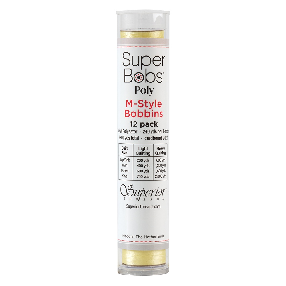 Super Bobs Poly 12 pk M-Style #640 Light Yellow