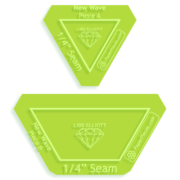 New Wave - Acrylic Fabric Cutting Template -1/4" Seam Allowance