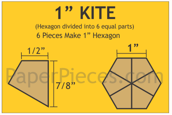 1" Hexagon Kites - Small Pack - 120 Pieces