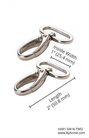 Nickel - 1" Swivel Hook - Set of Two
