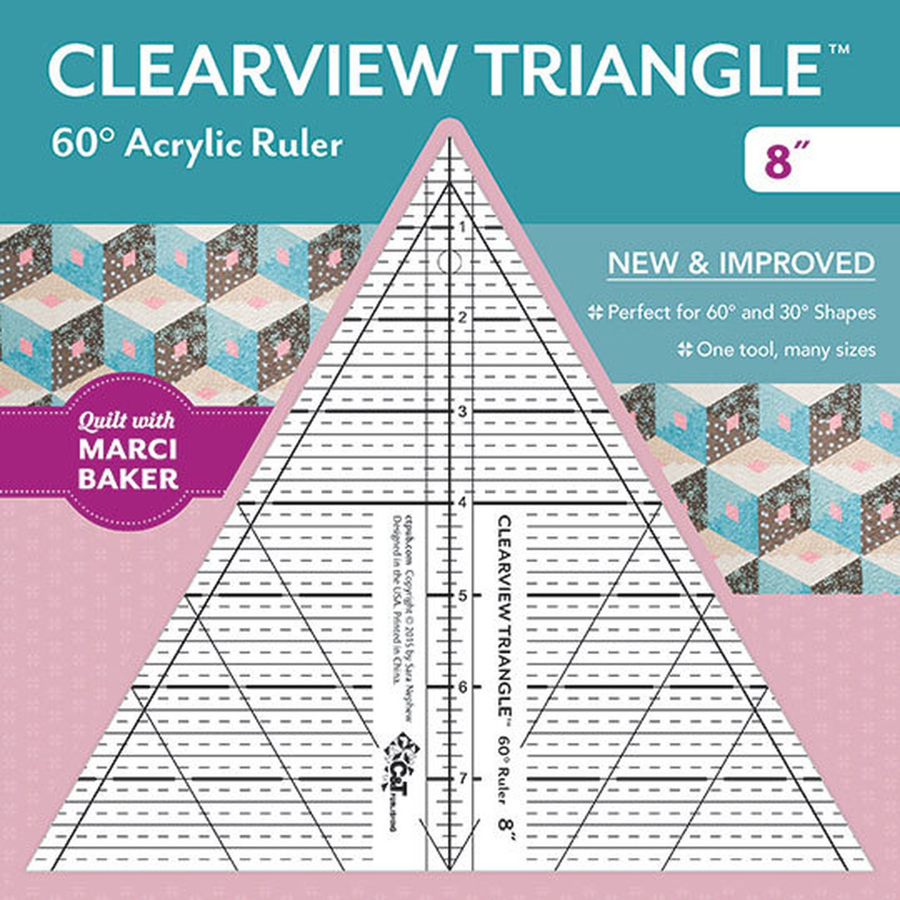 Clearview Triangle 60 Acrylic Ruler - 8"