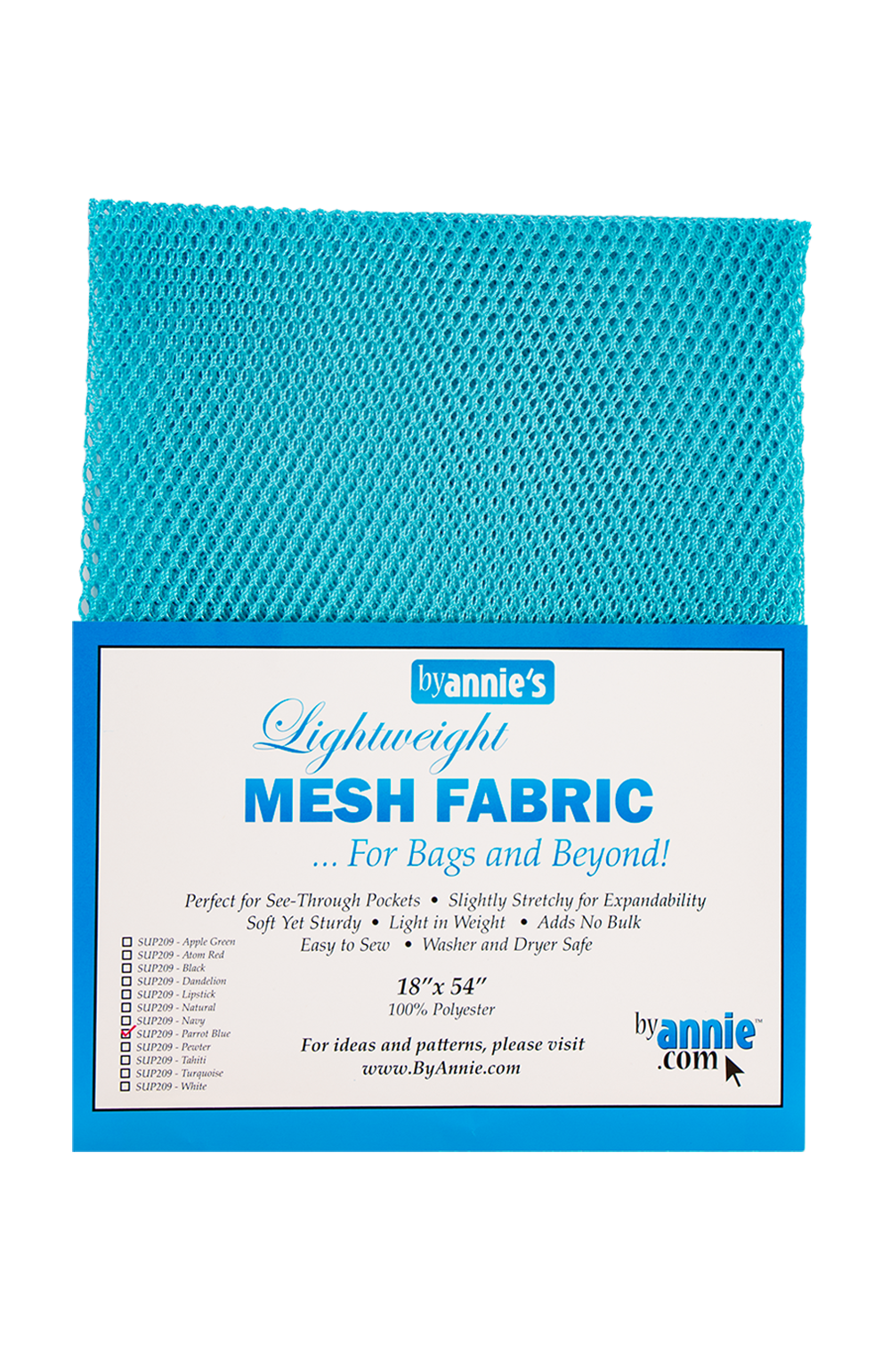 Mesh Fabric 18 x 54" - Parrot Blue
