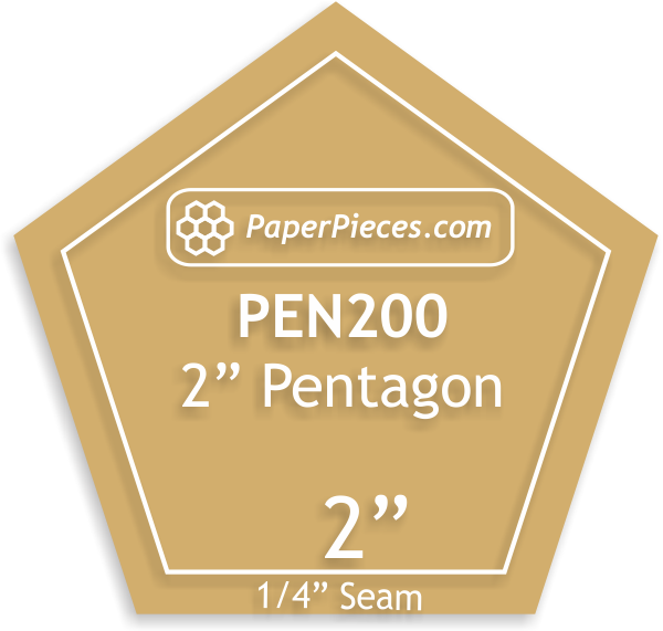 Pentagon 2" Acrylic Template 1/4" Seam