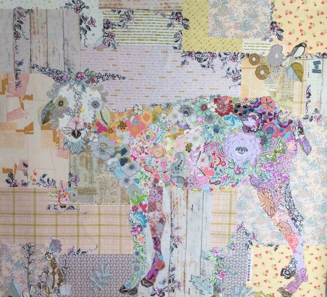 Billie Goat Collage Pattern