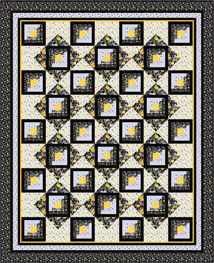 Framed Log Cabin - The Fabric Addict