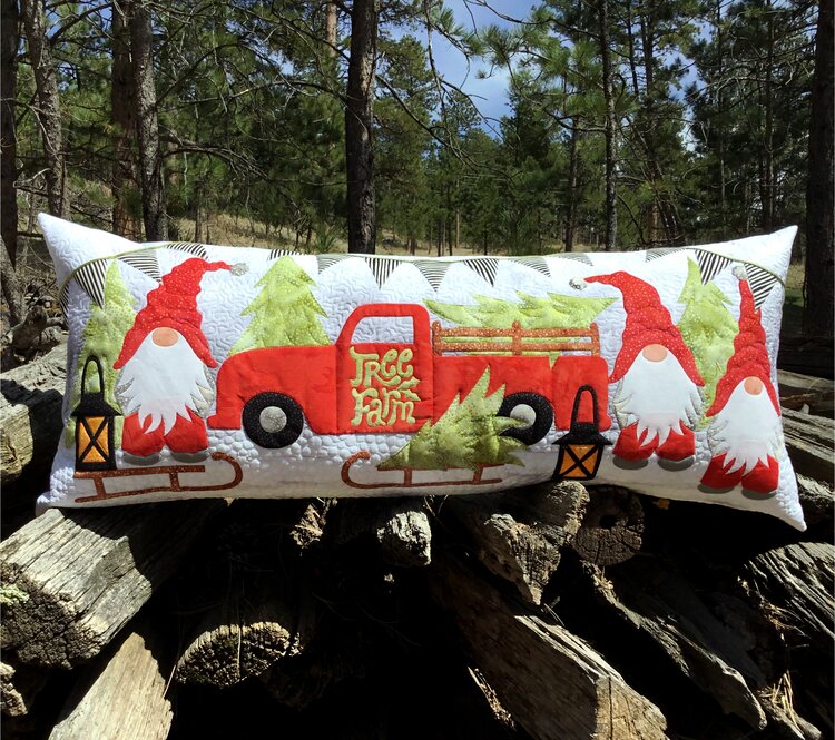Gnome for the Holidays Bench Pillow Pattern