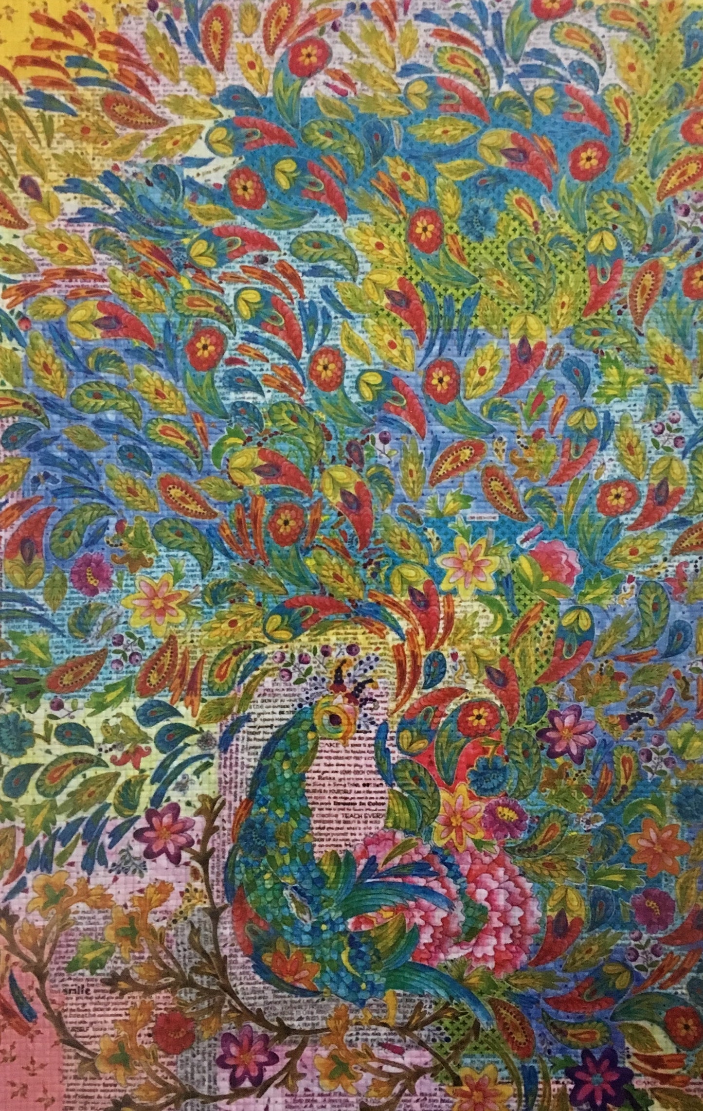 Peacock Collage Pattern
