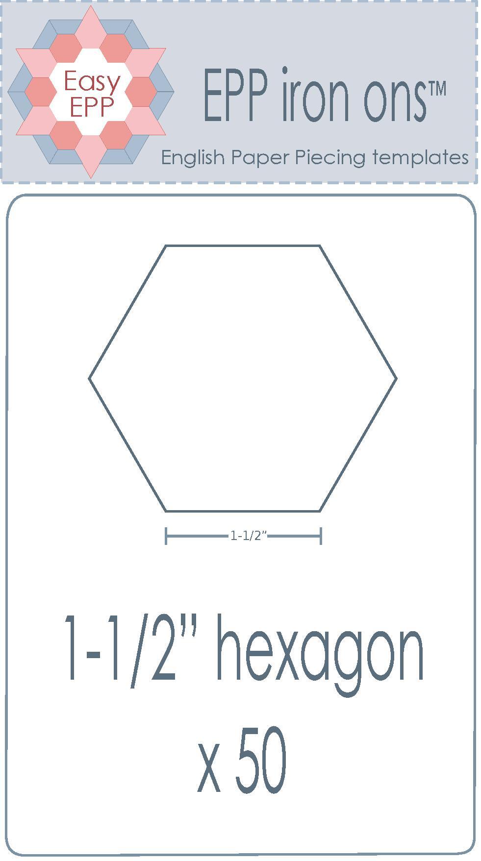 1-1/2" Hexagon x 50 EPP Iron-ons - Hugs 'n Kisses