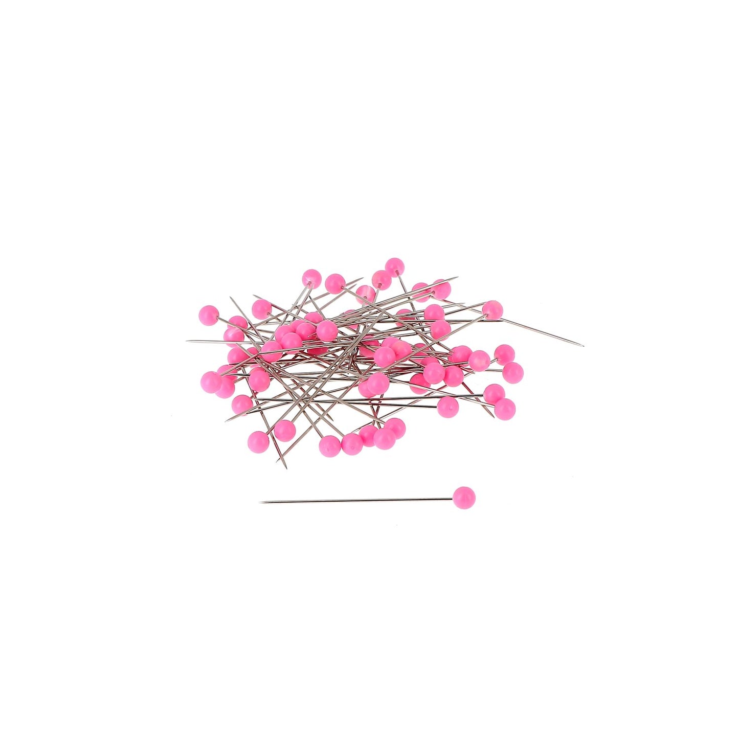 Plastic Head Pins - Fuchsia Round Head