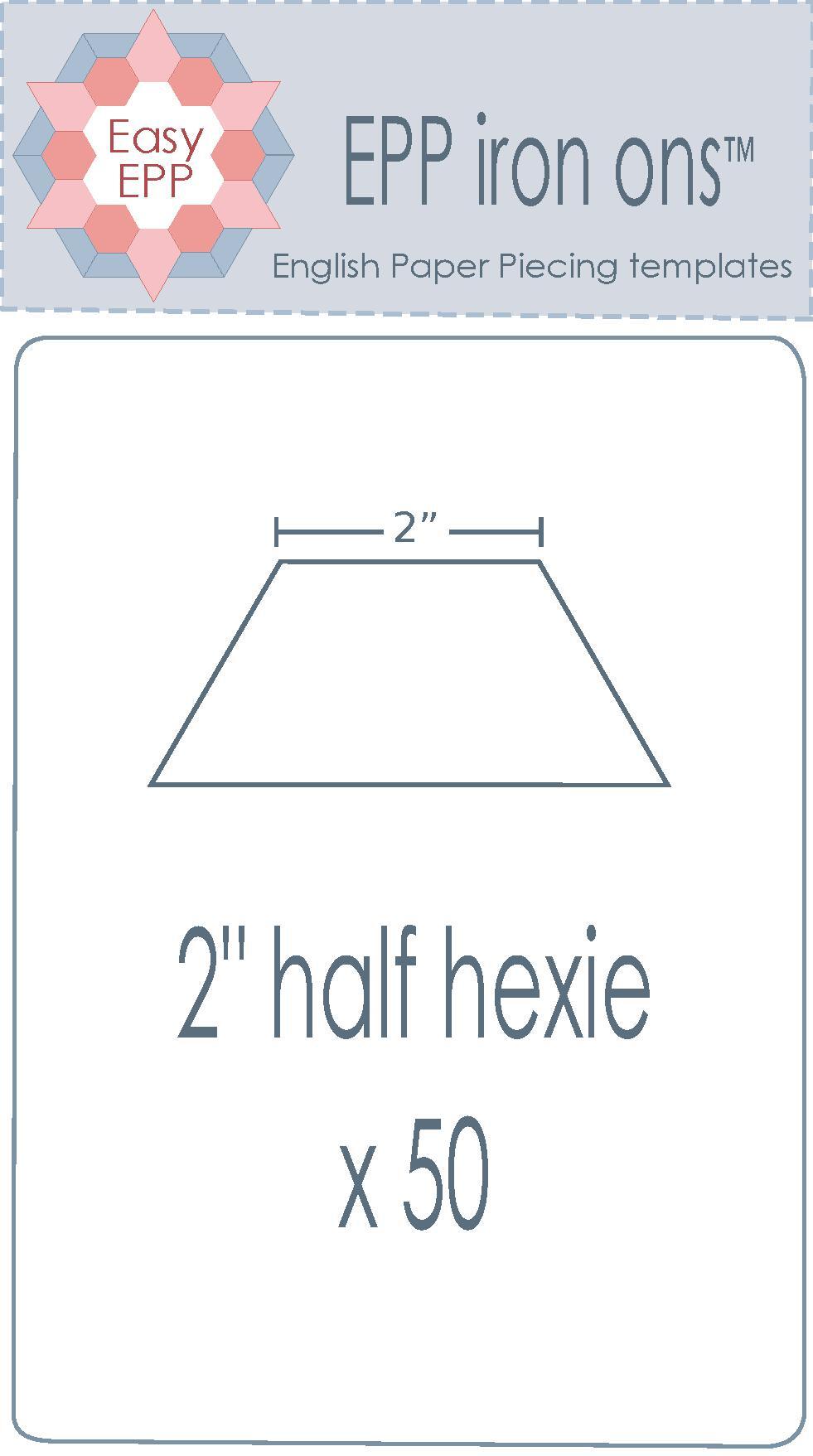 2" Half Hexagon x 50 EPP Iron-ons - Hugs 'n Kisses