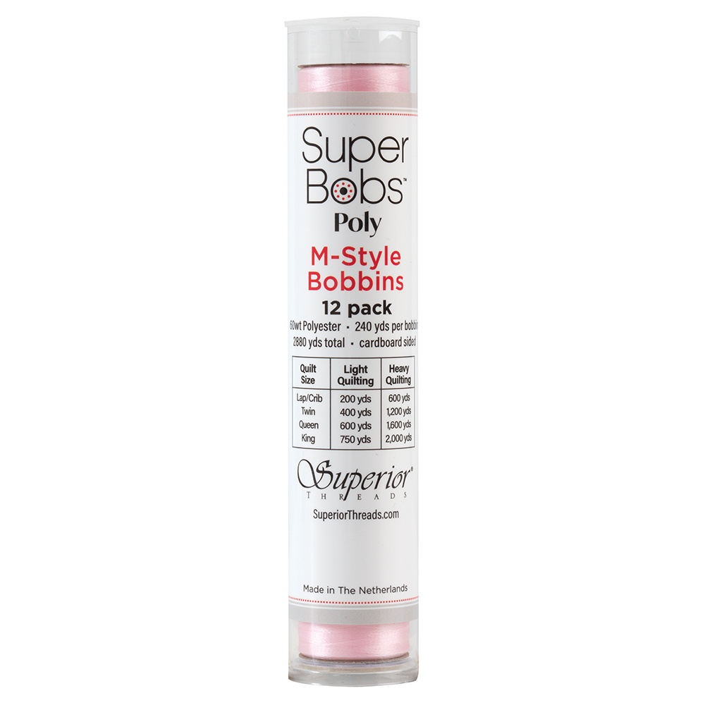Super Bobs Poly 12 pk M-Style #628 Baby Pink