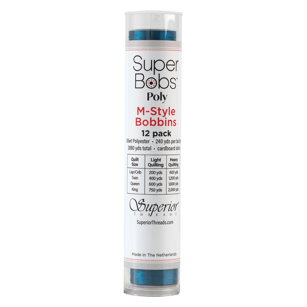 Super Bobs Poly 12 pk M-Style #611 Turquoise