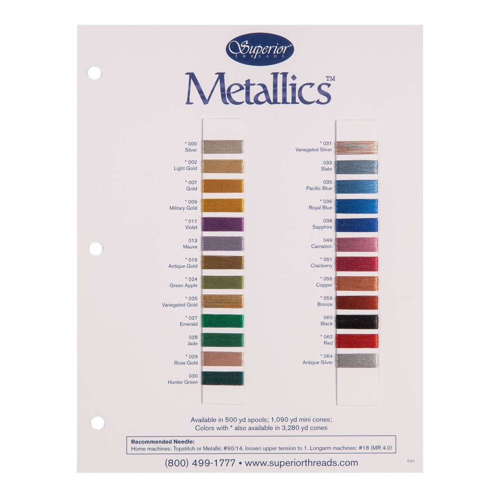 METALLIC Color Card