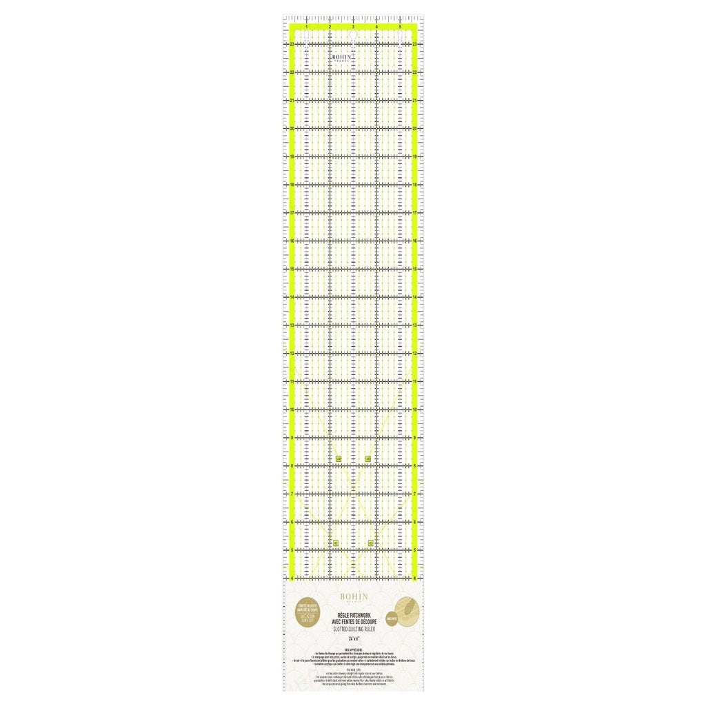 Slotted Quilting Ruler 24" x 6"
