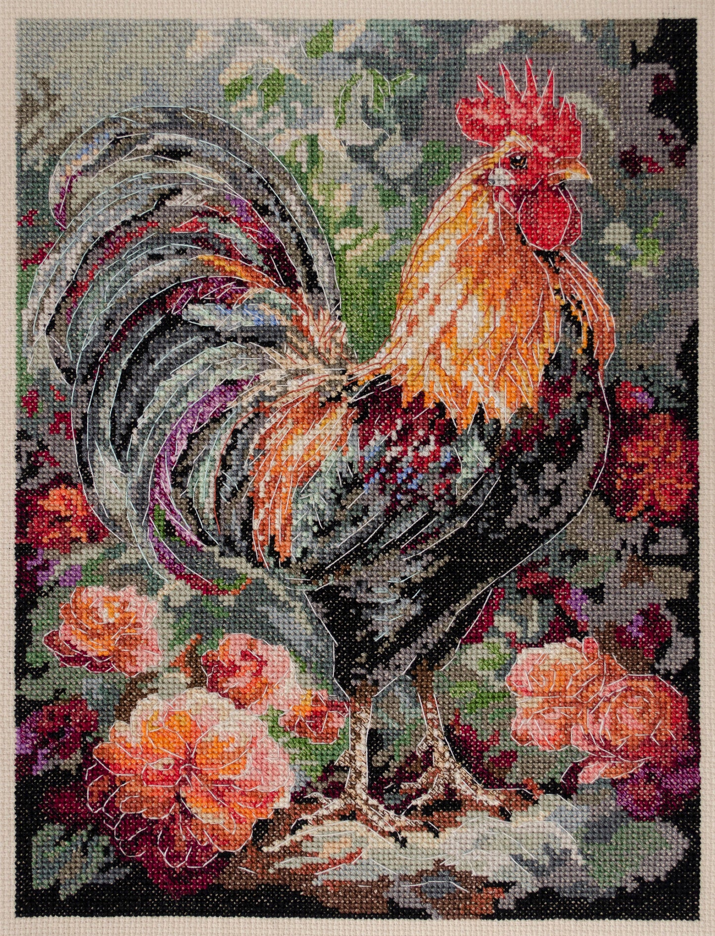 The Rooster in the Yard Cross-stitch Kit