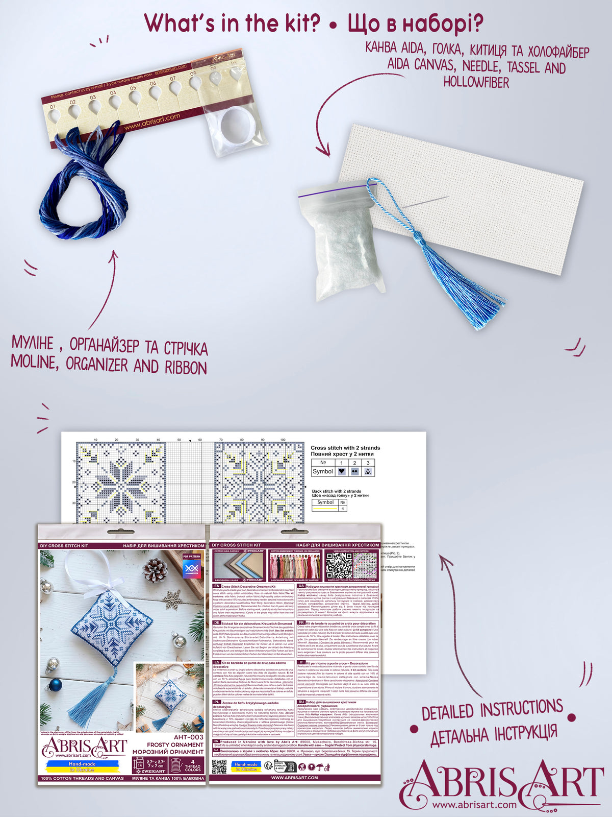 Frosty 3D Ornament Cross Stitch Kit