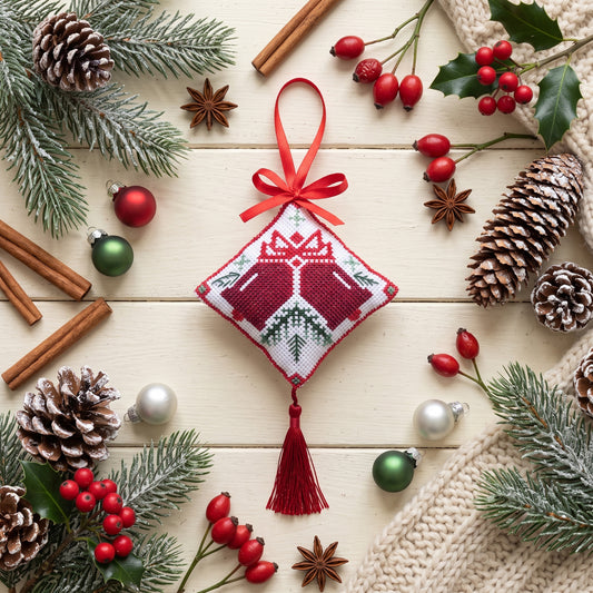 Holiday Bells 3D Ornament Cross Stitch Kit