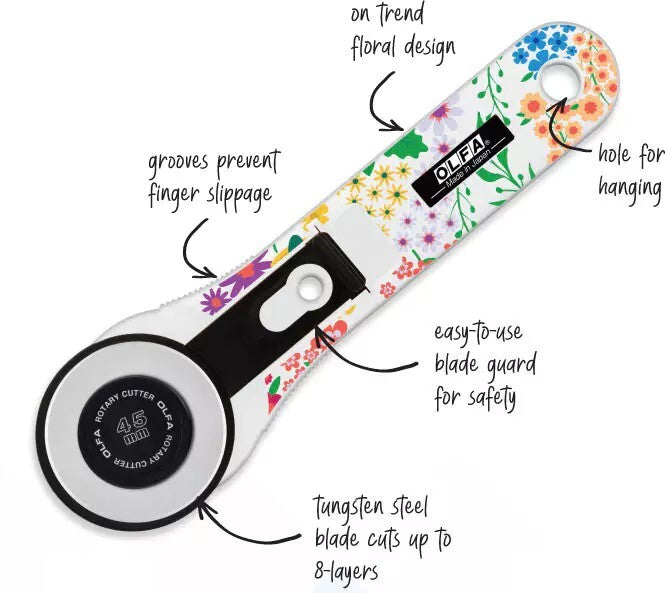 45mm Blooming Garden Handle Rotary Cutter