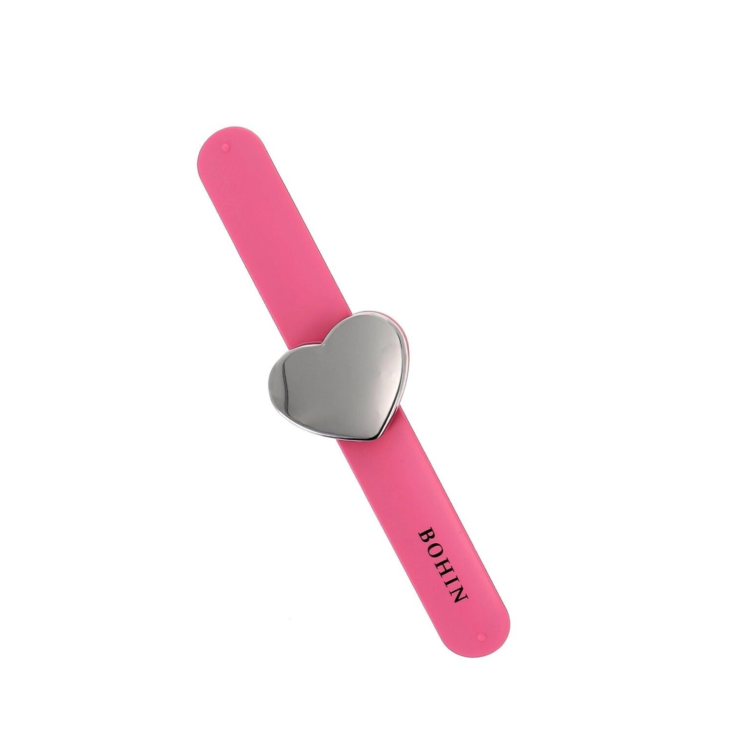 Magnetic Pin Holder - Pink Heart Slap Bracelet