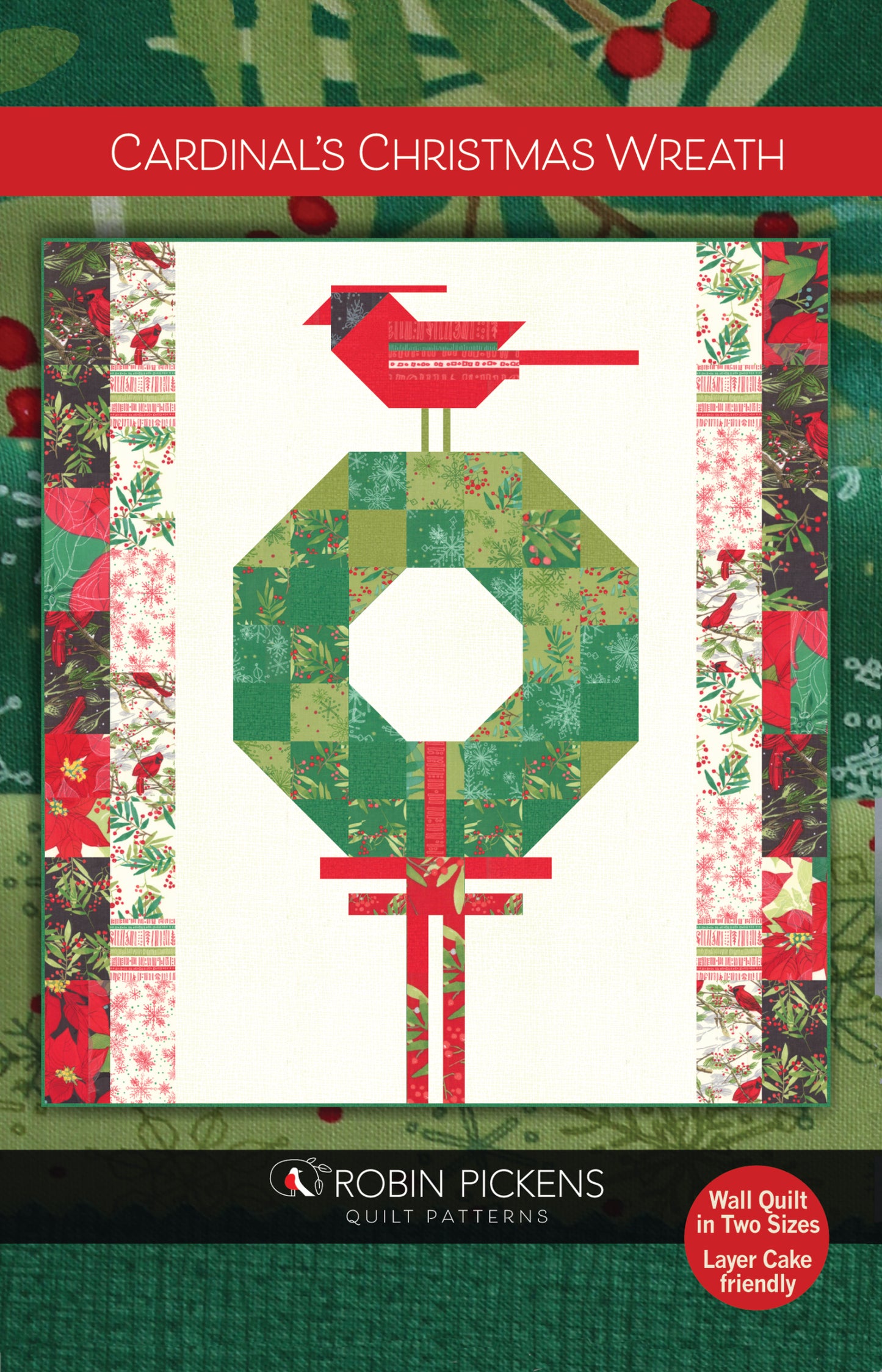 Cardinal's Christmas Wreath Pattern - Robin Pickens