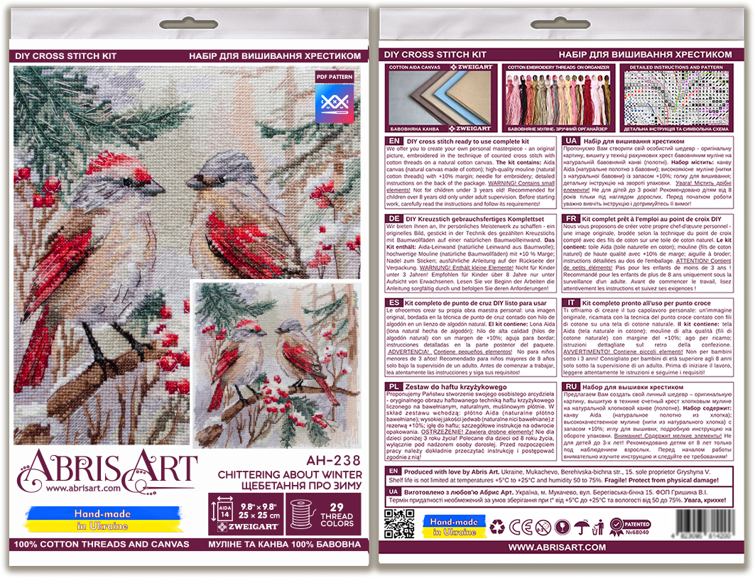 Chittering About Winter Cross-stitch Kit - Abris Art