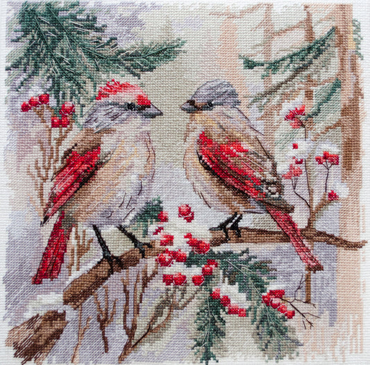 Chittering About Winter Cross-stitch Kit - Abris Art