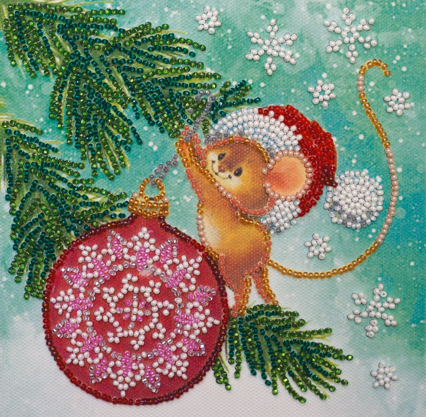 Decorating a Christmas Tree Beaded Embroidery Kit - Abris Art