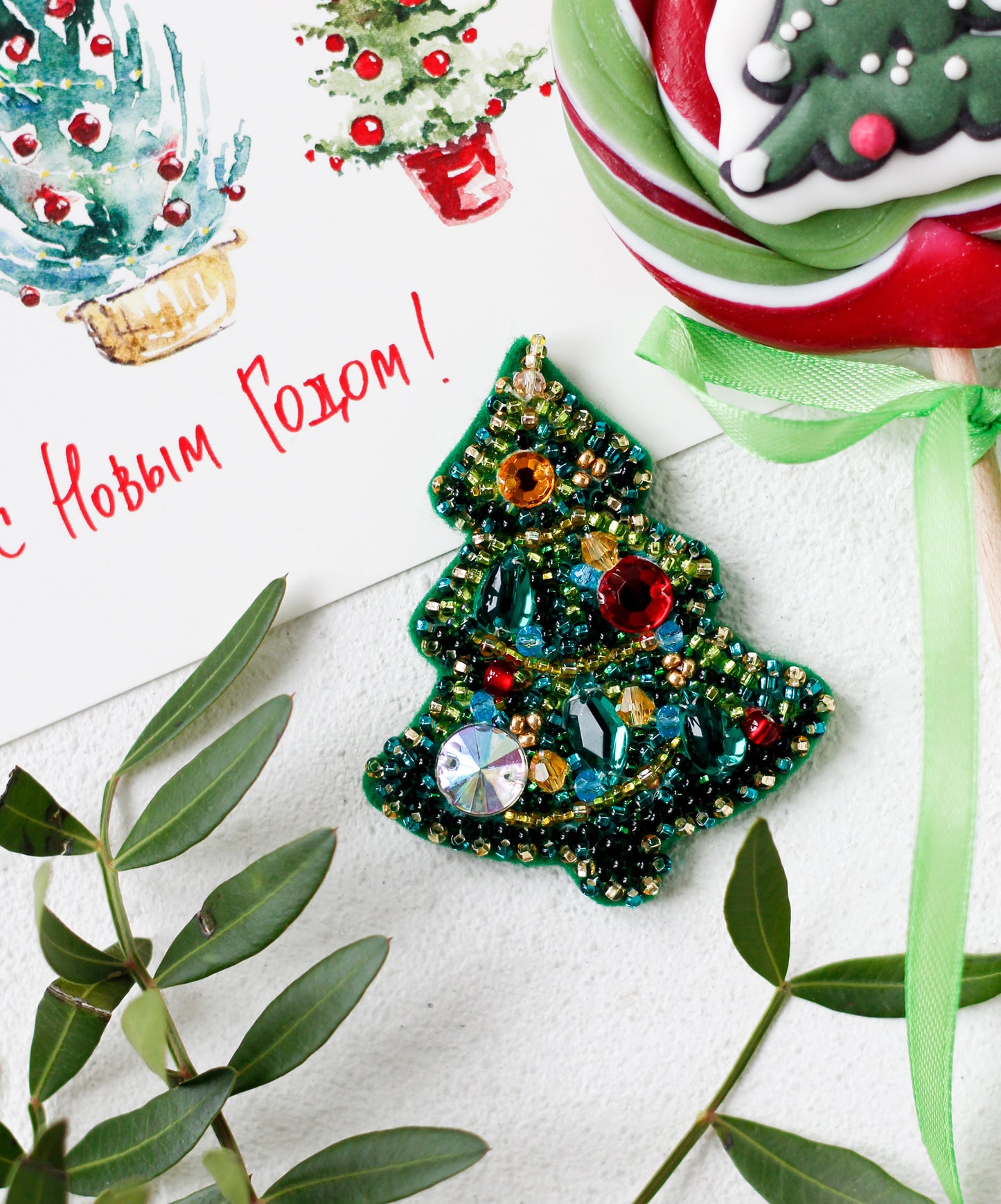 Christmas Tree Beaded Embroidery Kit - Abris Art