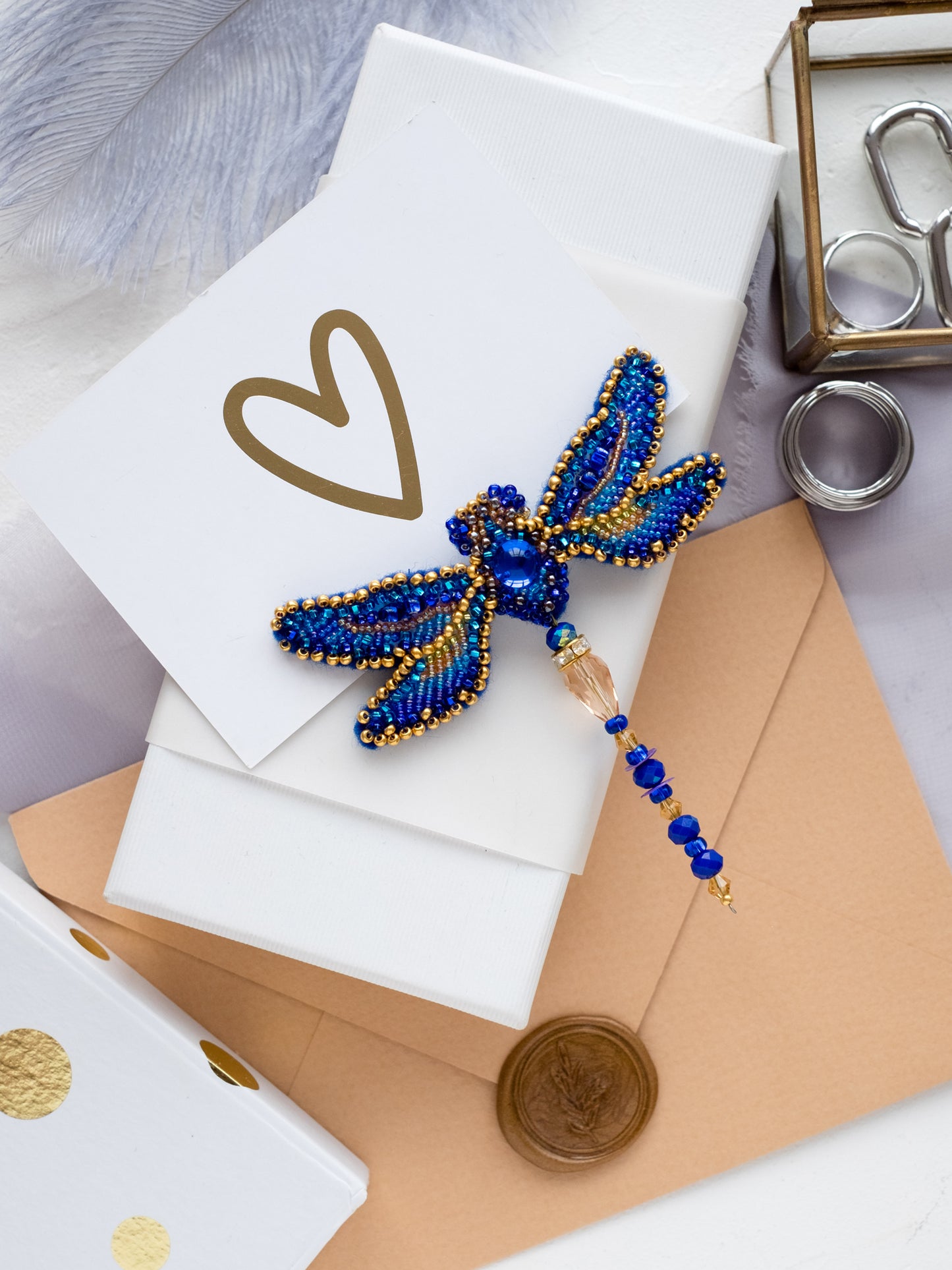 Dragon Fly Beaded Embroidery Kit - Abris Art