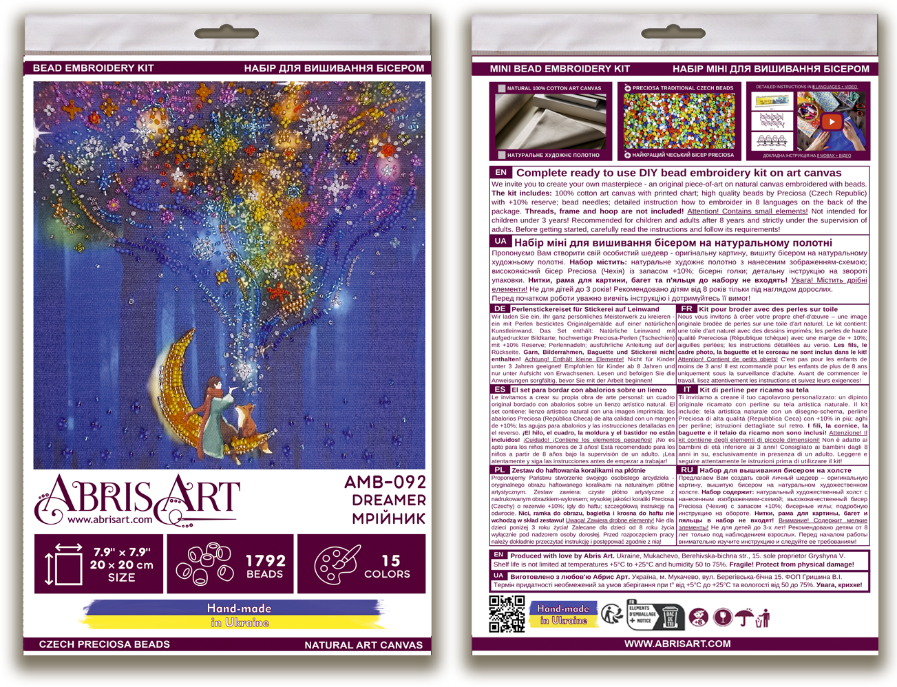 Dreamer Beaded Embroidery Kit - Abris Art