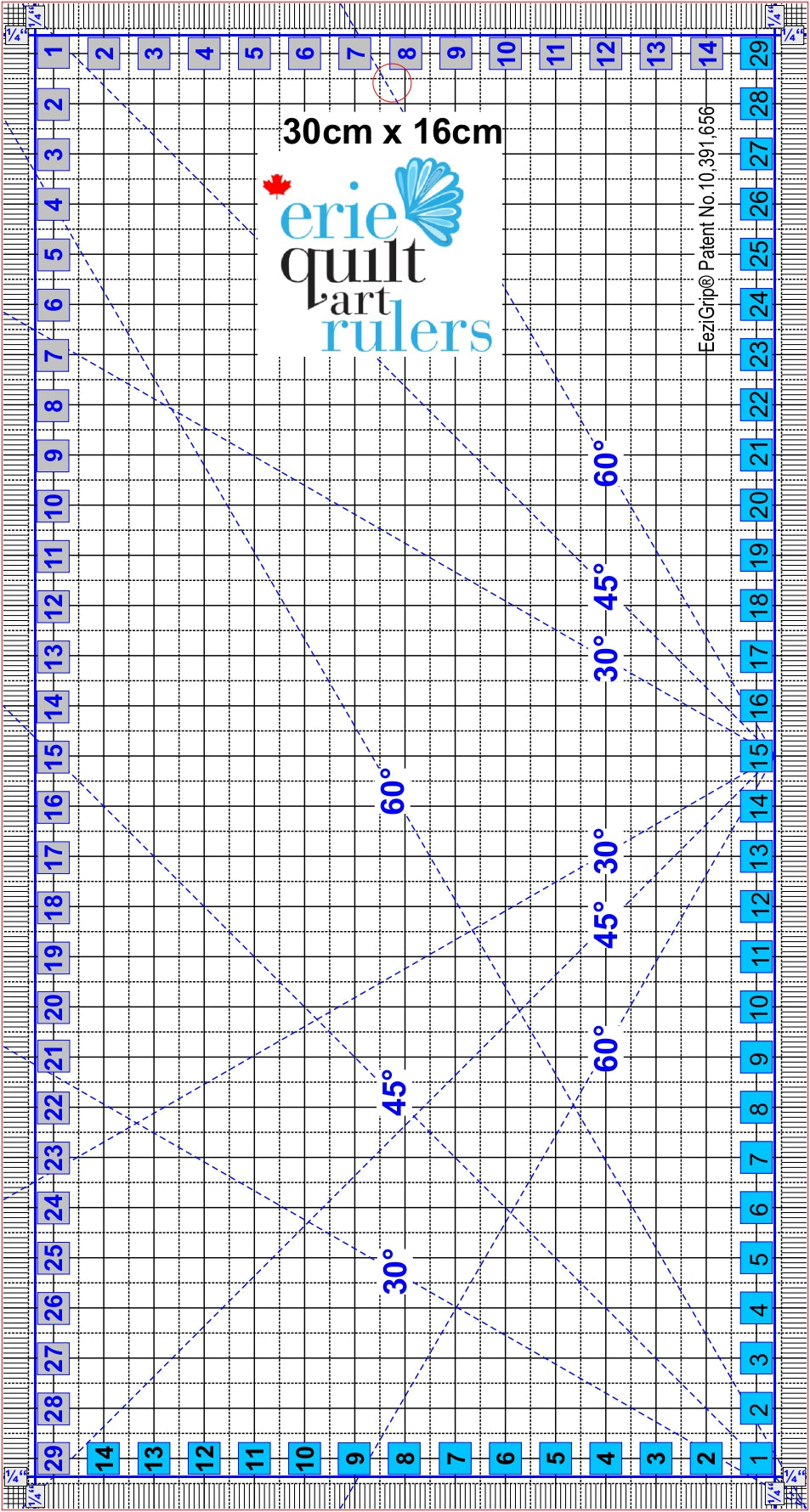 16cm x 30cm Non-Slip Quilting Ruler