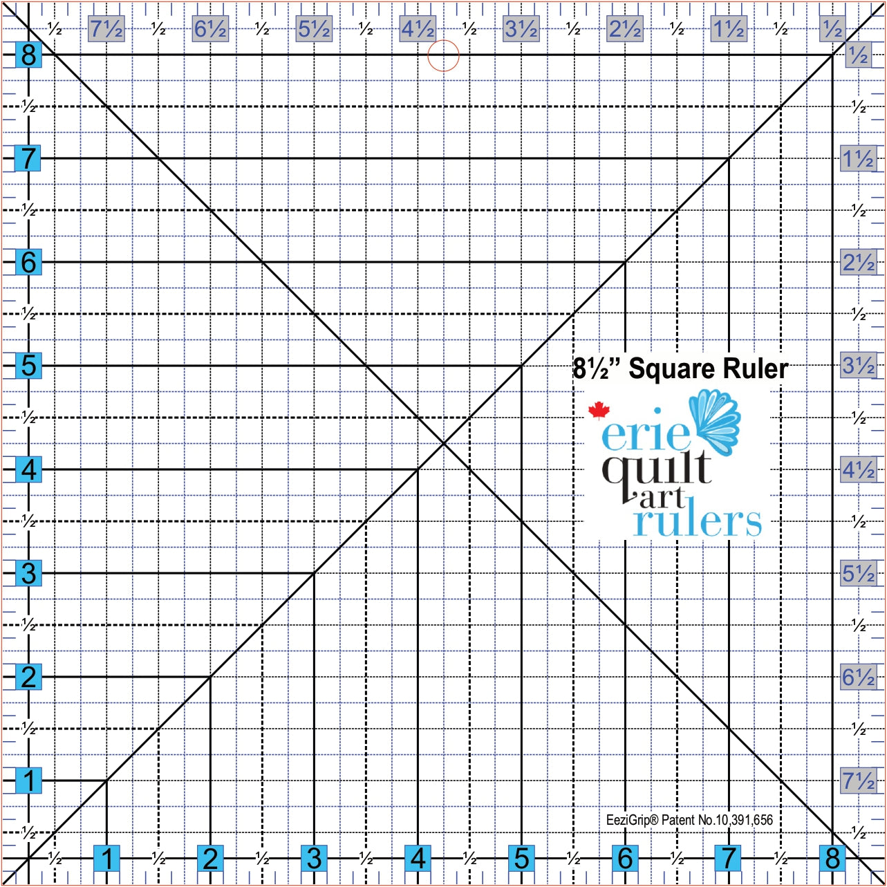 8.5" x 8.5" Non-Slip Quilting Ruler