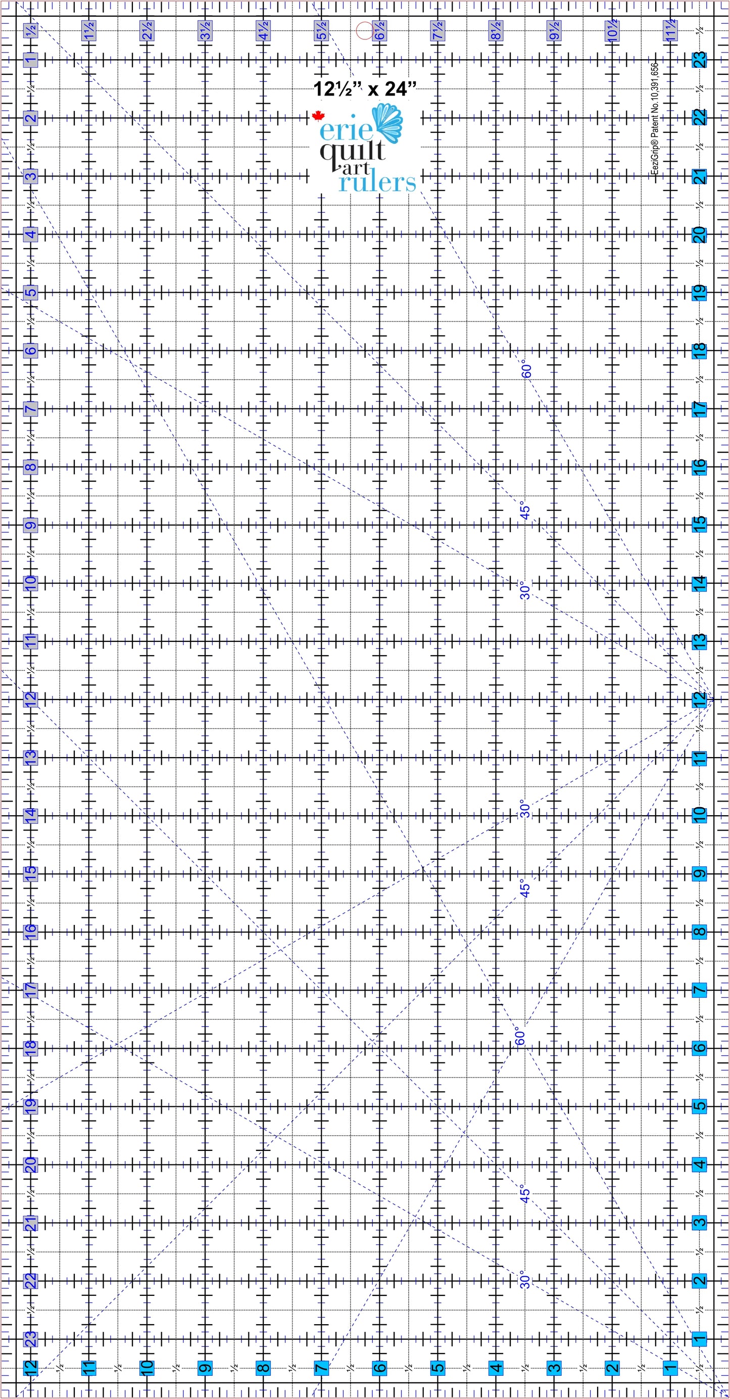 12.5" x 24" Non-Slip Quilting Ruler