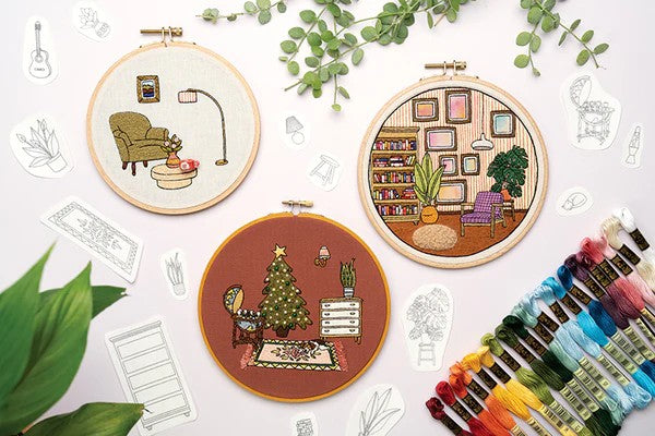 PRE-ORDER: Embroidered Interiors: Stitch 11 Charming Spaces by Penny Dowdell