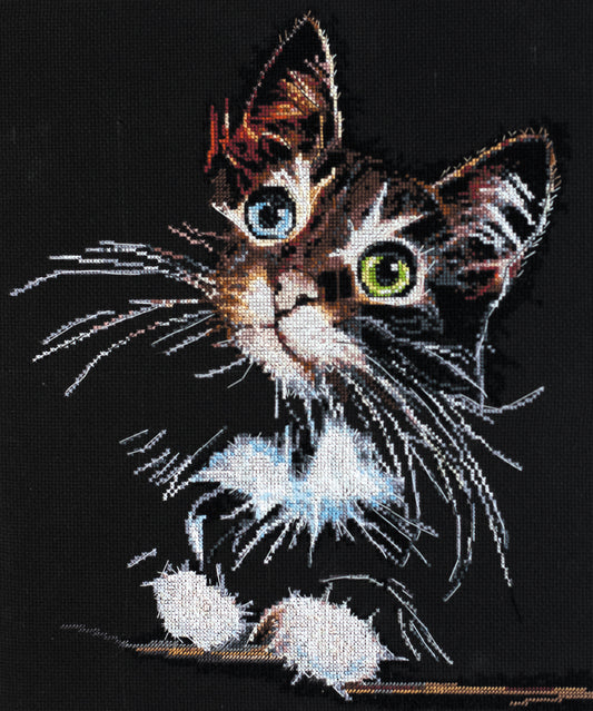 Fluffy Kitten Cross Stitch Kit - Abris Art