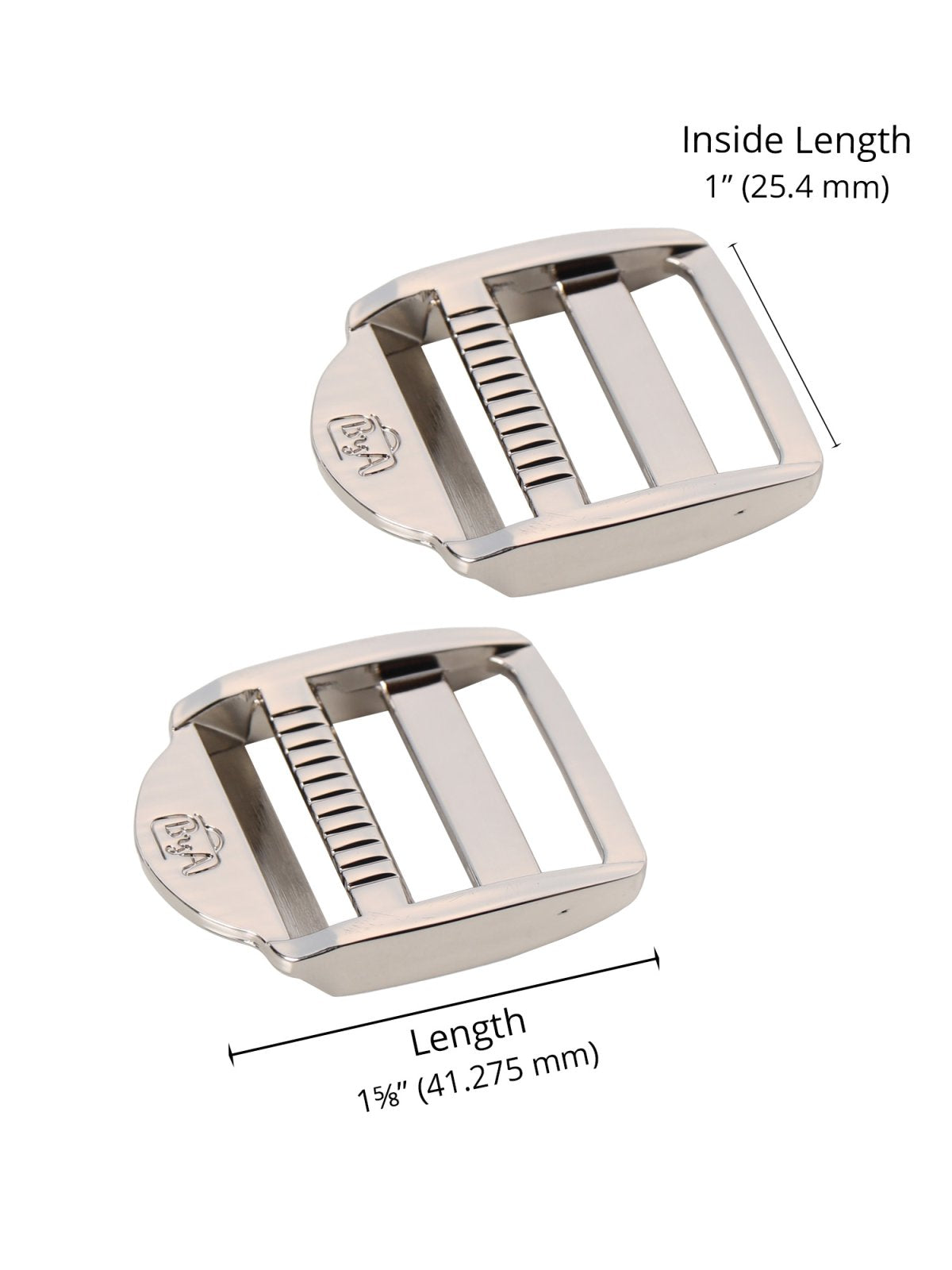 Nickel - 1" Strap Adjustor - Set of Two