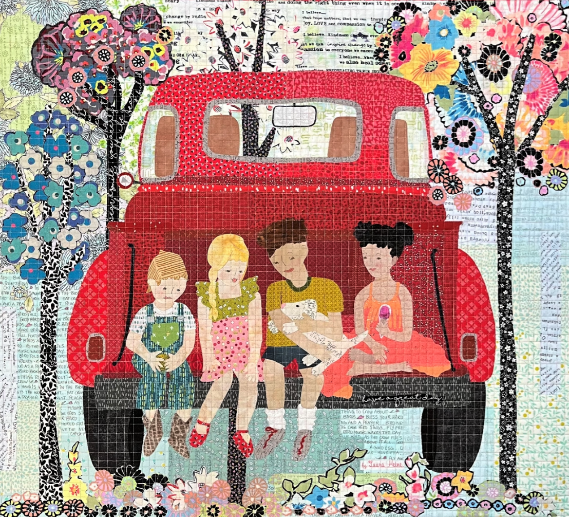 Big Red Truck Collage Quilt Pattern