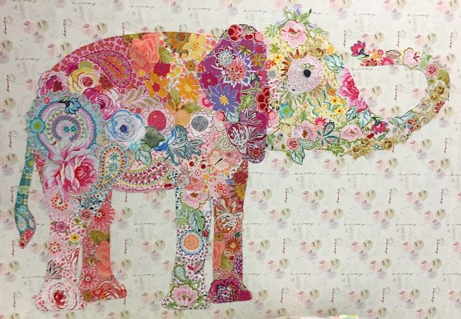 Lulu the Elephant Collage Pattern