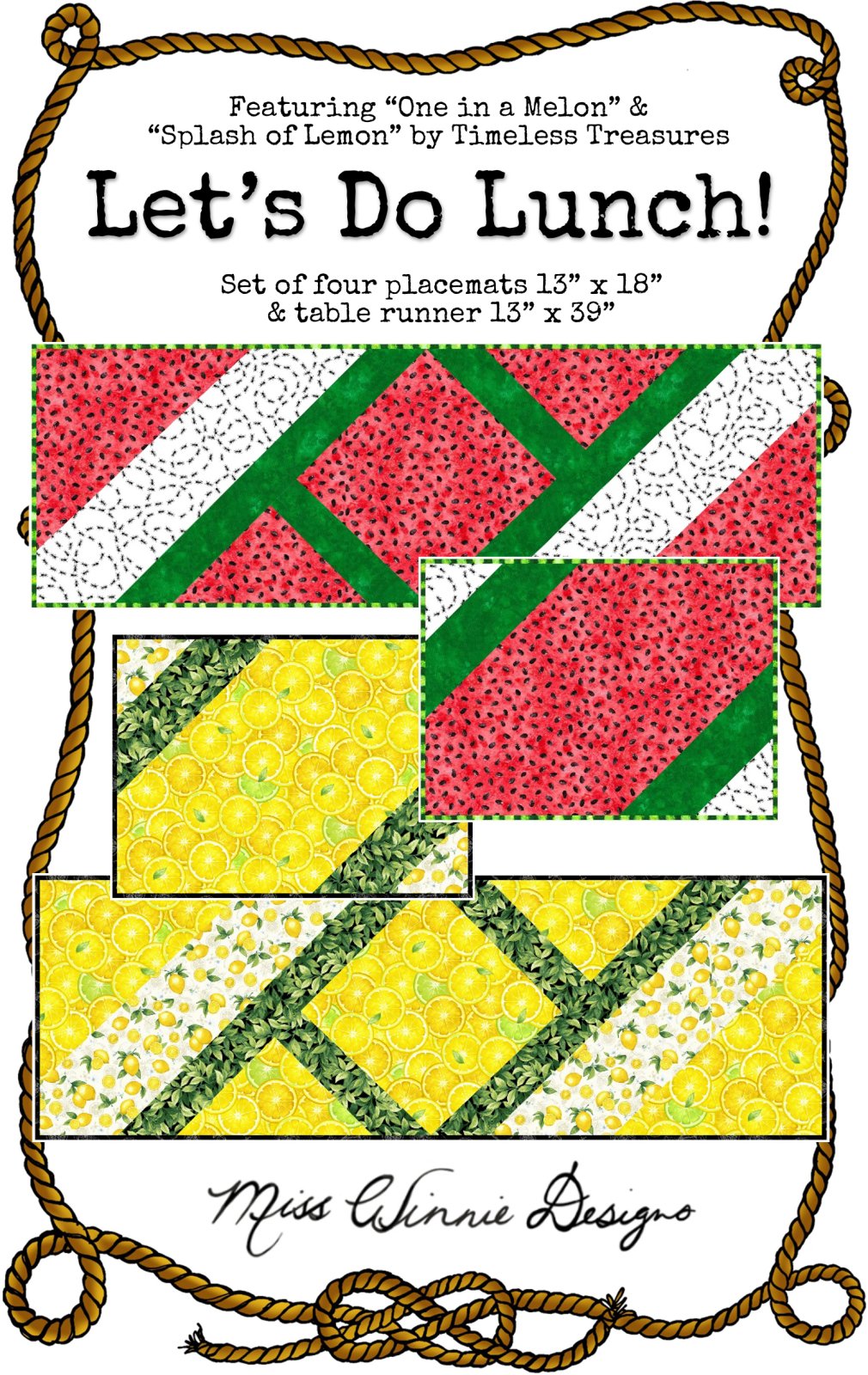 Let's Do Lunch Pattern - Placemat & Table Runner