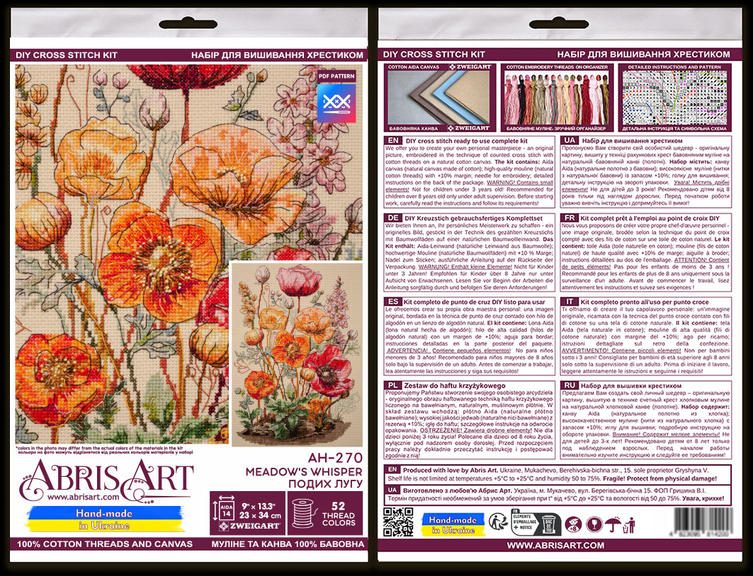 Meadow's Whisper Cross Stitch Kit - Abris Art