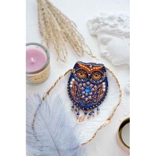 Owl Beaded Embroidery Kit - Abris Art
