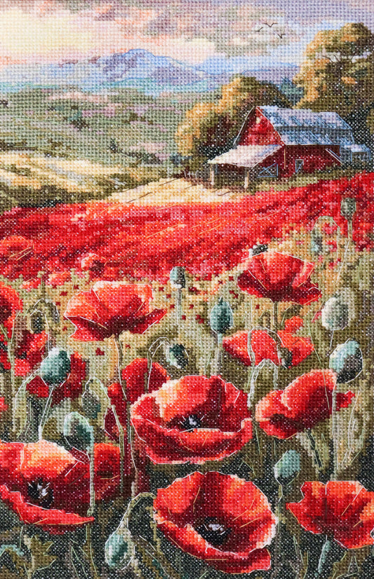 Poppies At Sunset Cross-stitch Kit - Abris Art