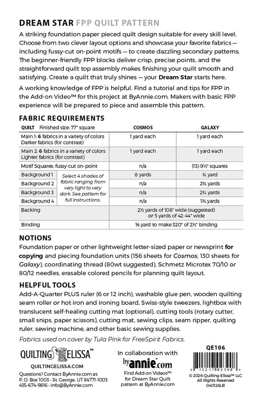 PRE-ORDER: Dream Star Quilt Pattern