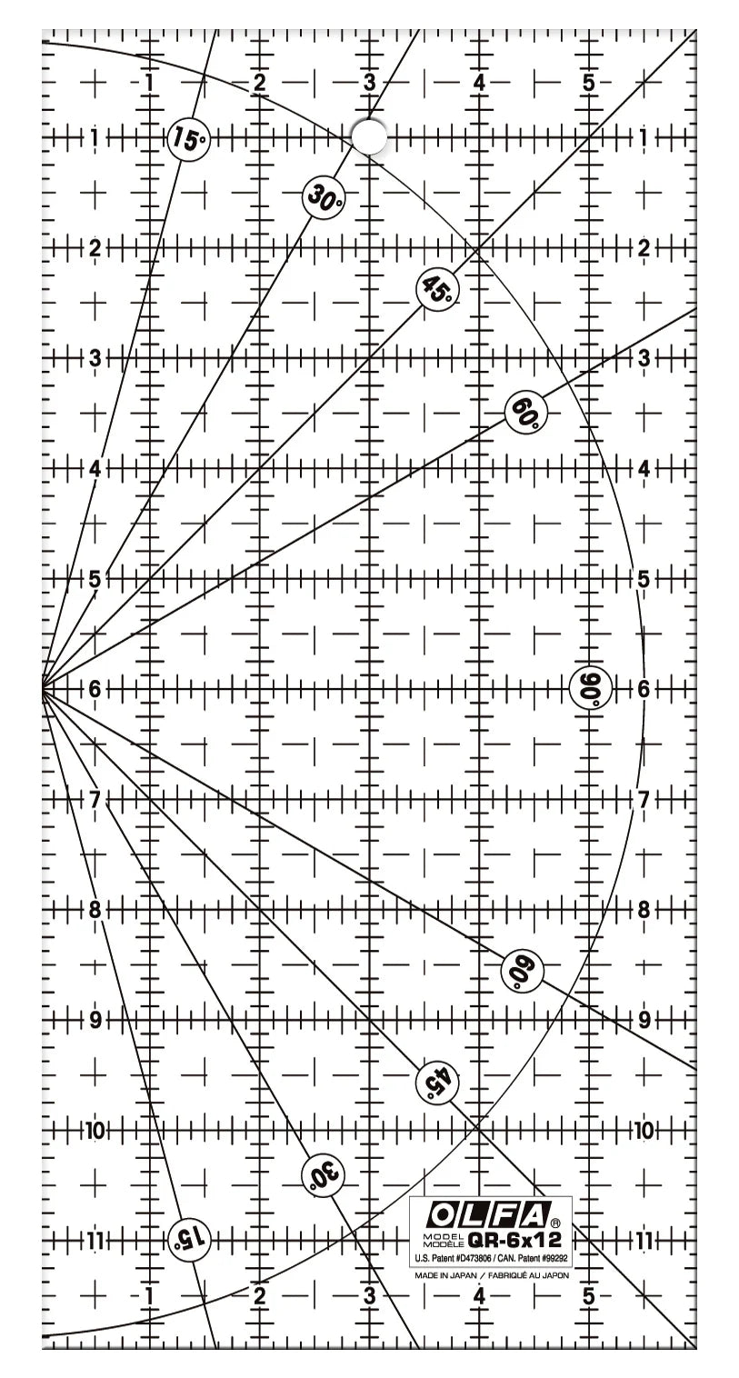 6"x12" Frosted Acrylic Ruler
