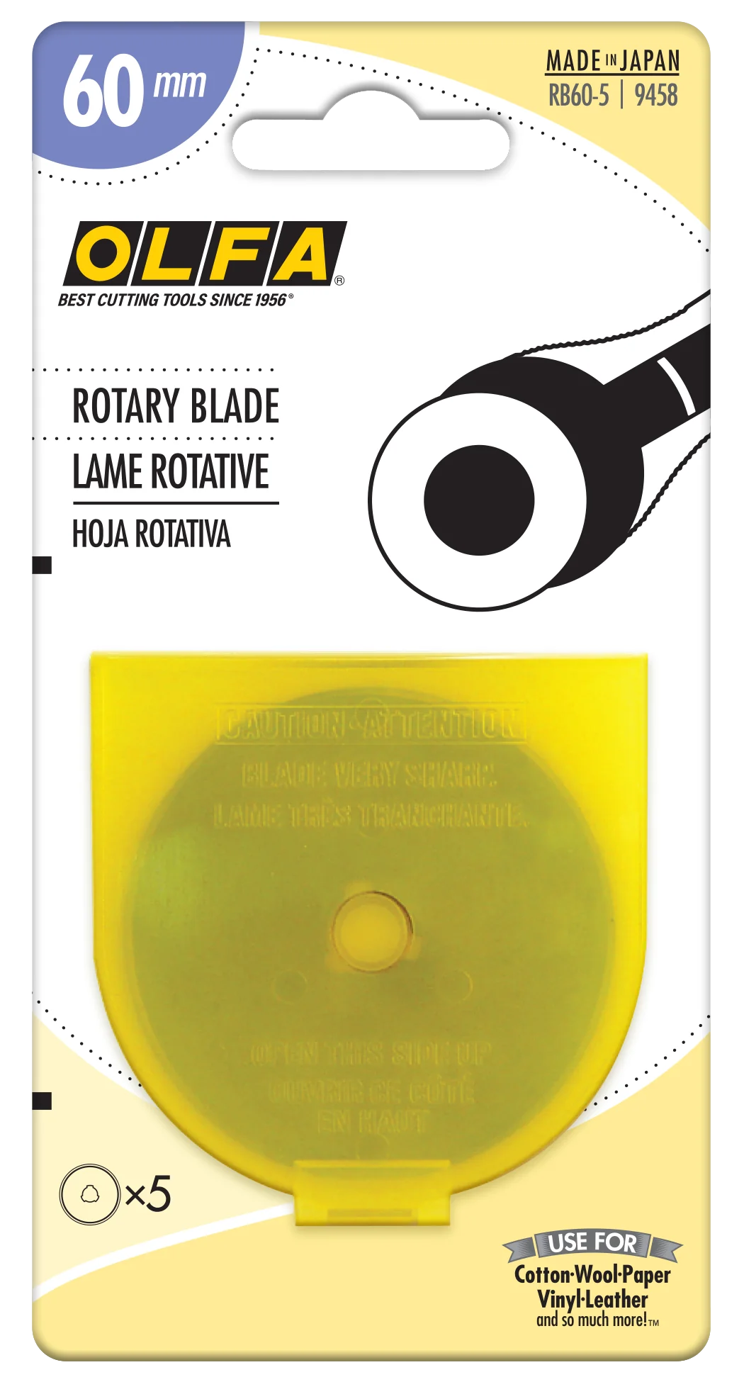 60mm Tungsten Steel Rotary Blade 5pk