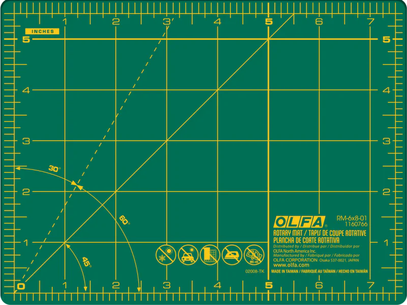 Double Sided Rotary Mat 6"x8" - Green