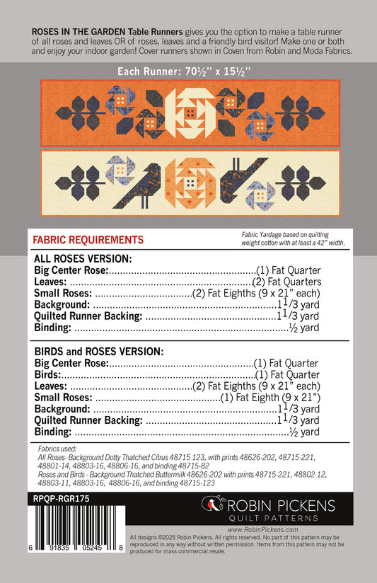Roses in the Garden Table Runner Pattern