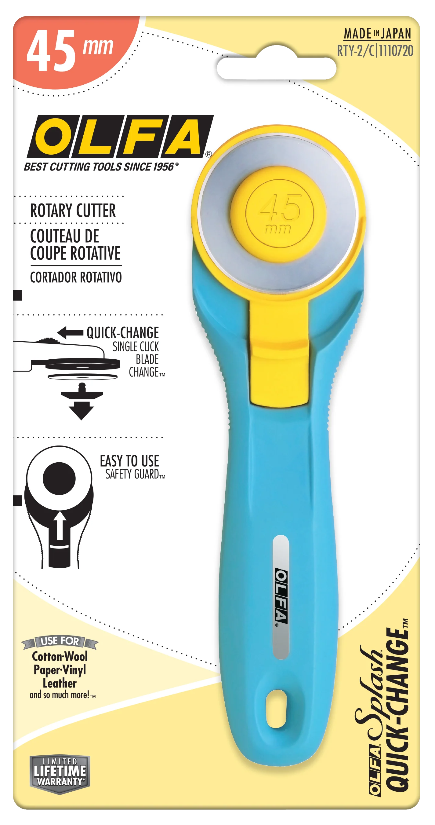 45mm Quick Change Rotary Cutter - Aqua