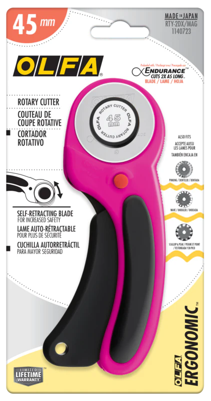45mm Ergonomic Rotary Cutter - Magenta