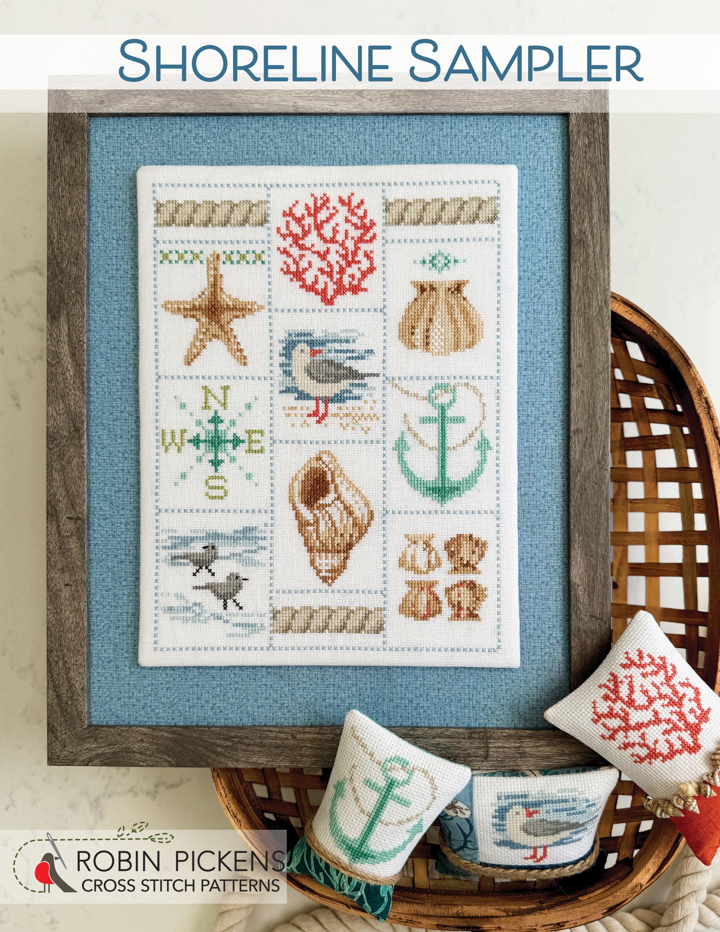 Shoreline Sampler Cross Stitch Pattern - Robin Pickens